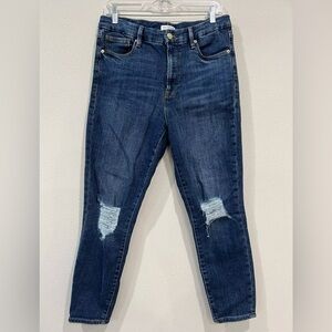 Good American Good Waist Cropped Indigo202 Jeans Size 10/30